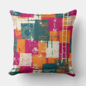 Bold Abstract Geometric - Grunge Brush Texture (1) クッション (正面)