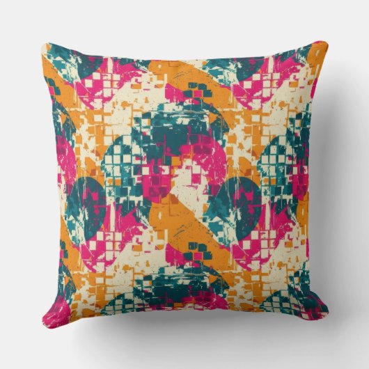 Bold Abstract Geometric - Grunge Brush Texture (3) クッション (裏面)