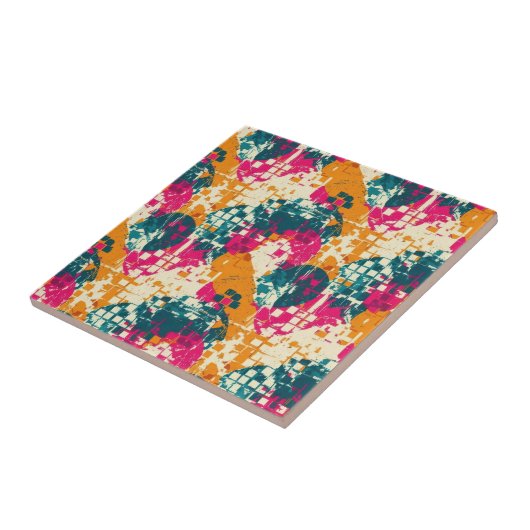 Bold Abstract Geometric - Grunge Brush Texture (3) タイル (側面)