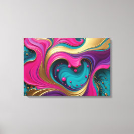 Bold Abstract Heart Swirl – Modern Colorful Art キャンバスプリント