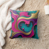 Bold Abstract Heart Swirl – Modern Colorful Art クッション (ブランケット)