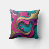 Bold Abstract Heart Swirl – Modern Colorful Art クッション (裏面)