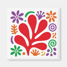 Bold Abstract Magnet Colorful Floral Matisse Style
