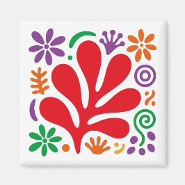 Bold Abstract Magnet Colorful Floral Matisse Style マグネット