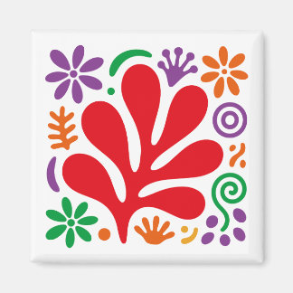 Bold Abstract Magnet Colorful Floral Matisse Style マグネット