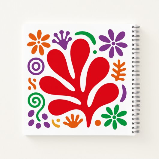 Bold Abstract Notebook Floral Matisse Style ノートブック (裏面)