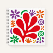 Bold Abstract Notebook Floral Matisse Style ノートブック (正面)