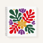 Bold Abstract Notebook Floral Matisse Style Art ノートブック (正面)