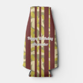 Bold Abstract Stripes Pattern Any Age Birthday  ボトルクーラー (正面)