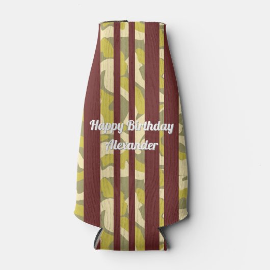 Bold Abstract Stripes Pattern Any Age Birthday ボトルクーラー (正面)