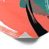 Bold Abstract Strokes Art: Teal & Yellow ポスター (角)