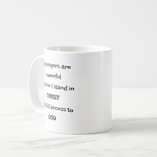 Bold Access to God through Prayer Mug コーヒーマグカップ (正面左)