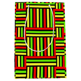 Bold African-Inspired Geometric Gift Bag ミディアムペーパーバッグ