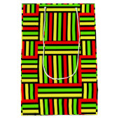 Bold African-Inspired Geometric Gift Bag ミディアムペーパーバッグ (裏面)