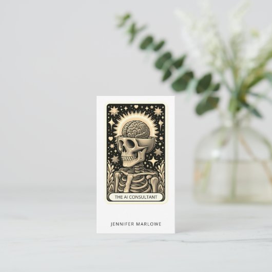 Bold AI Consultant Tarot Card Business Card 名刺 (スタンド正面)