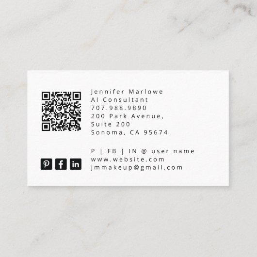 Bold AI Consultant Tarot Card Business Card 名刺 (裏面)