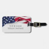 Bold American Flag Company Name Address ラゲッジタグ (正面横)