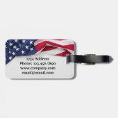 Bold American Flag Company Name Address ラゲッジタグ (裏面横)