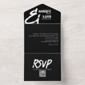 BOLD AMPERSAND グランジブラック ウェディング オールインワン招待状 (内側)