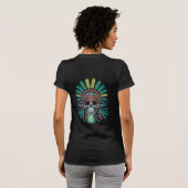 Bold and Bright Tribal Skull Art with Rainbow  Tシャツ (裏面フル)