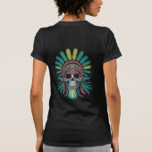 Bold and Bright Tribal Skull Art with Rainbow  Tシャツ (裏面)
