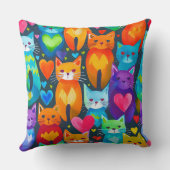 Bold and moody kittens watercolor pattern クッション (裏面)