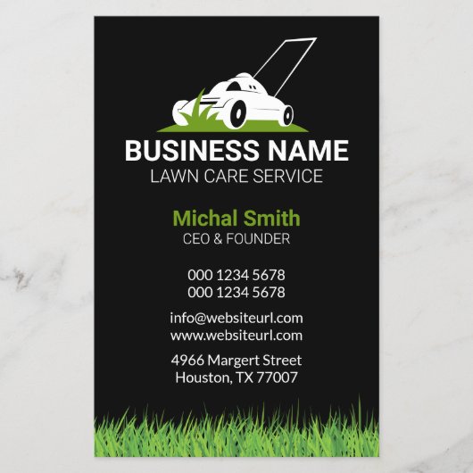 Bold and Professional Lawn Care mowing チラシ (正面)
