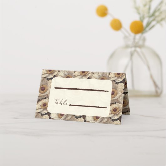 Bold Anemones Themed Mountain Wedding プレイスカード (正面)