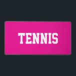 Bold Athletic Fun White TENNIS Text On Bright Pink デスクマット<br><div class="desc">This sporty bold design features white athletic text against bright pink background. The colors and text in this design can be personalized.</div>