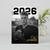 Bold Athletic Graduation PhotoPop  箔招待状 (立ち正面)