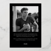 Bold Athletic Graduation PhotoPop  箔招待状 (裏面)