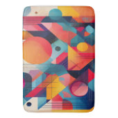 Bold Bauhaus-Inspired Abstract Geometric Bath Mat バスマット (正面縦)