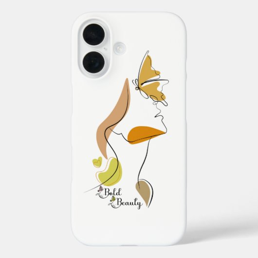 Bold Beauty Women Empowerment Face Line Art Quotes Case-Mate iPhoneケース (裏面)