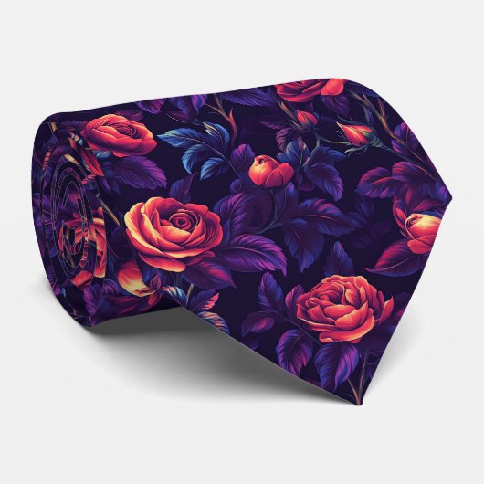 Bold Best Gifts For Men Rose Floral ネクタイ (ロール)