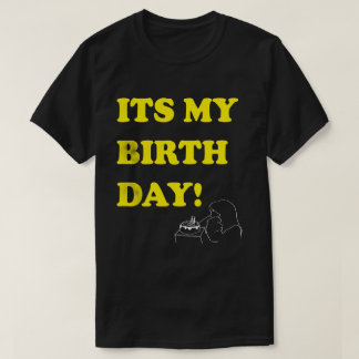 Bold Birthday Text Minimal Line Art Tシャツ