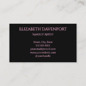 Bold Black and Blush Pink 名刺 (裏面)