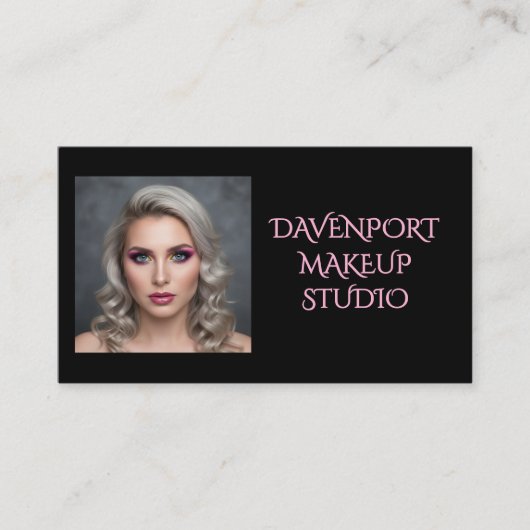 Bold Black and Blush Pink 名刺 (正面)