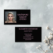 Bold Black and Blush Pink 名刺