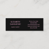 Bold Black and Blush Pink 2 Photo スキニー名刺 (裏面)