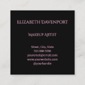 Bold Black and Blush Pink 3 Photo スクエア名刺 (裏面)