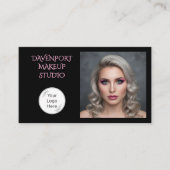 Bold Black and Blush Pink Social Icon QR Code 名刺 (正面)