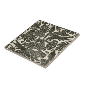 Bold Black and Cream Tropical Jungle Animals  タイル (側面)