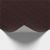 Bold Black and Crimson Dark Plaid ラッピングペーパー (角)