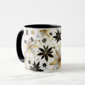 Bold Black and Gold Abstract Floral マグカップ (正面左)