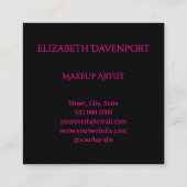 Bold Black and Hot Pink 3 Photo スクエア名刺 (裏面)