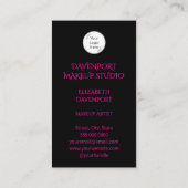 Bold Black and Hot Pink Social Icon QR Code 名刺 (裏面)