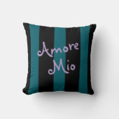 Bold Black and Teal Stripes | Amore Mio クッション (正面)