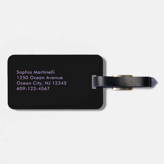 Bold Black and Teal Stripes | Buon Viaggio ラゲッジタグ (裏面横)