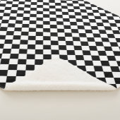 Bold Black and White Chevron Pattern Classic シェルパブランケット (3/4)