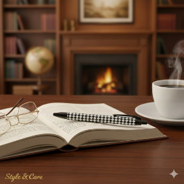 Bold Black and White Chevron Pattern Classic 黒ボールペン